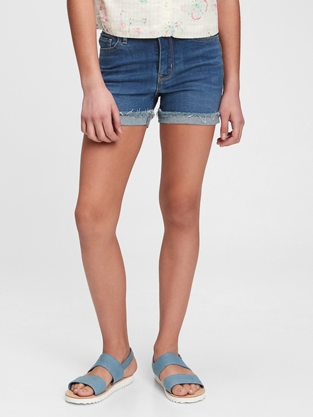 GAP Dark Blue Denim Frayed Hem Girls Shorts